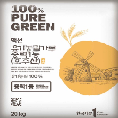 [맥선] 유기농중력분 밀가루 1등 20kg