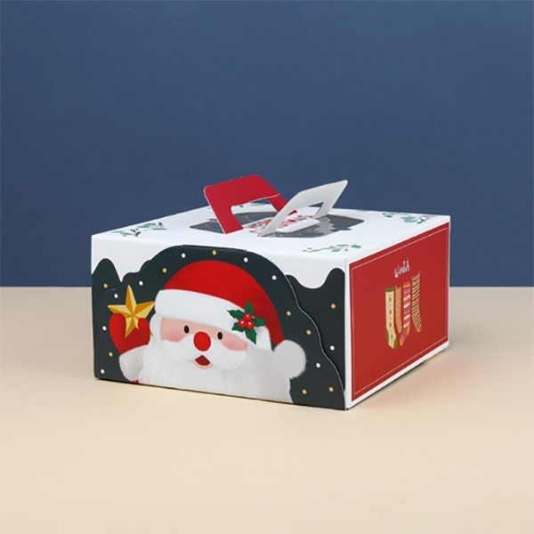 크리스마스 케익박스(2호)산타클로스 (240x240x125mm) (5개) (크리스마스상자/소품)