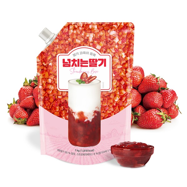 넘치는딸기 베이스 1kg / 딸기청 딸기라떼 과일청